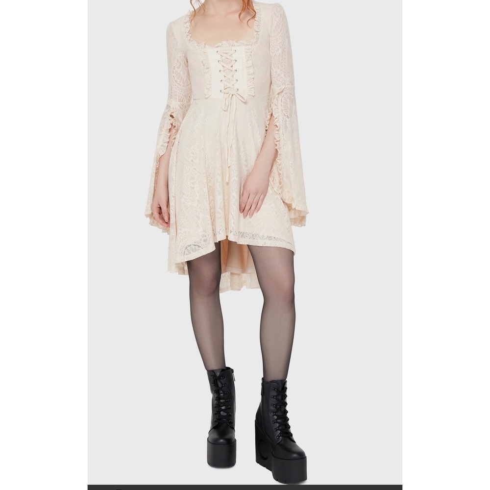 KILLSTAR Killing Kisses Ivory Lace Corset Witchy Goth Alternative Maiden DressXL